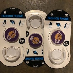 3 LA Lakers cell Phone Grip mounts